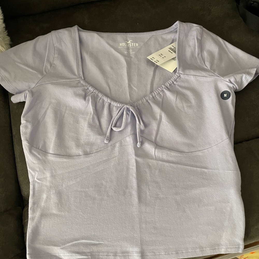 Hollister Lavender Tie-Front Top